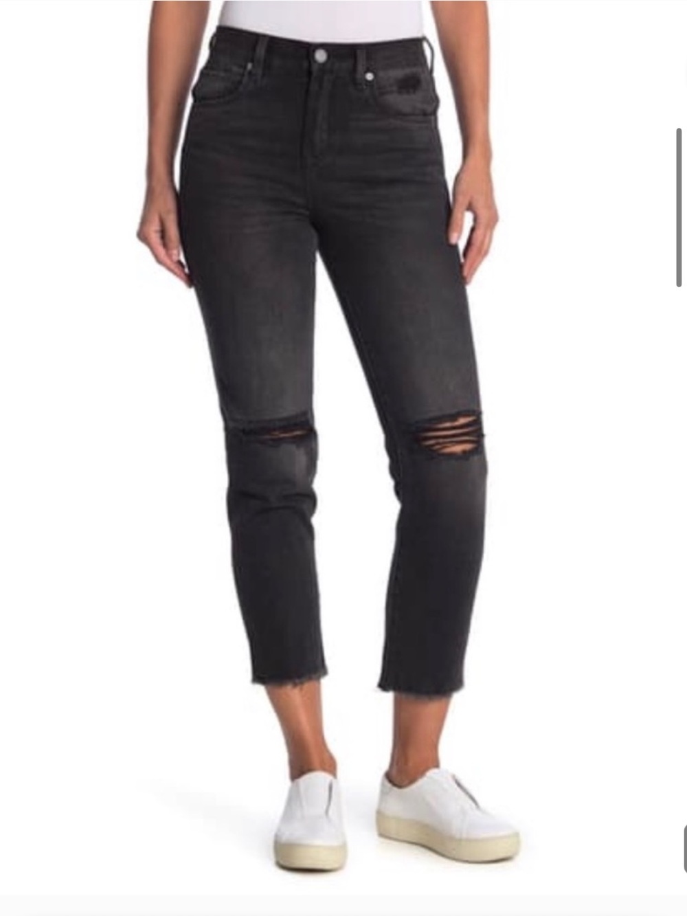 Blank NYC Under My Thumb Madison Distressed Fray Crop Skinny Jeans 28